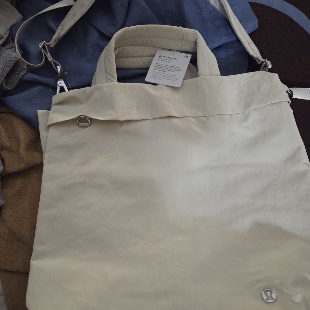 lululemon athletica Cream Canvas Tote with Twin Straps
